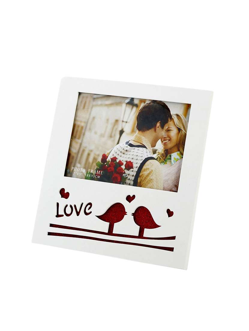white square love birds print photoframe