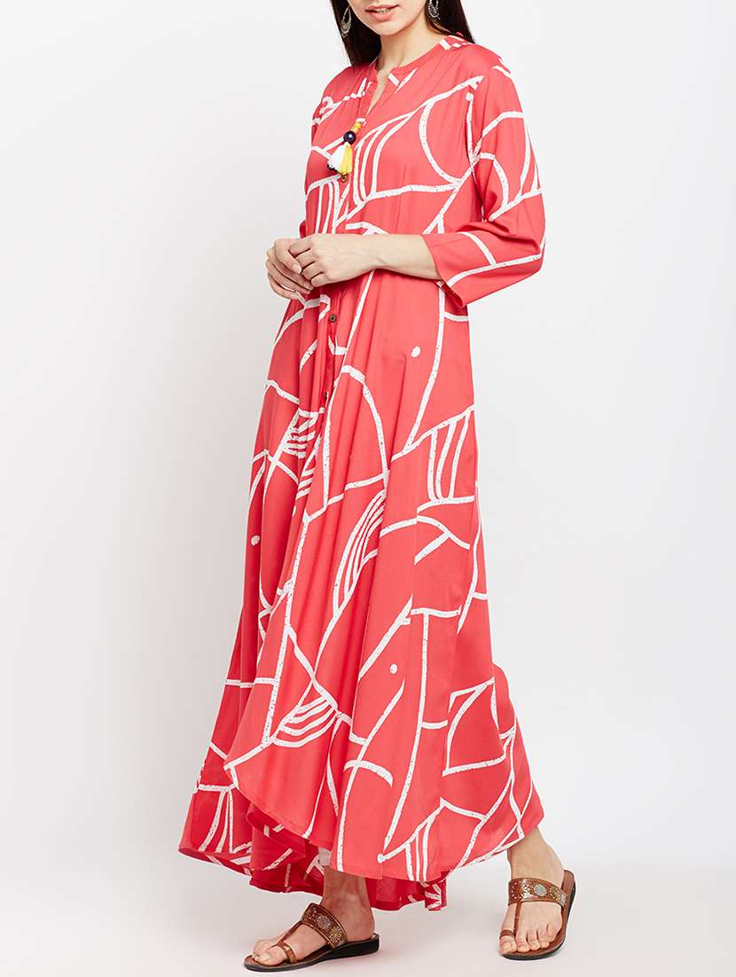 asymmetric printed kurta - 15189568 -  Standard Image - 1