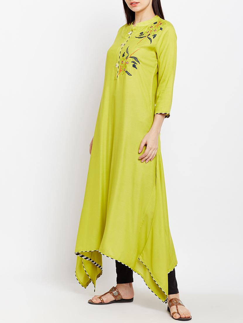 asymmetric solid kurta - 15189574 -  Standard Image - 1