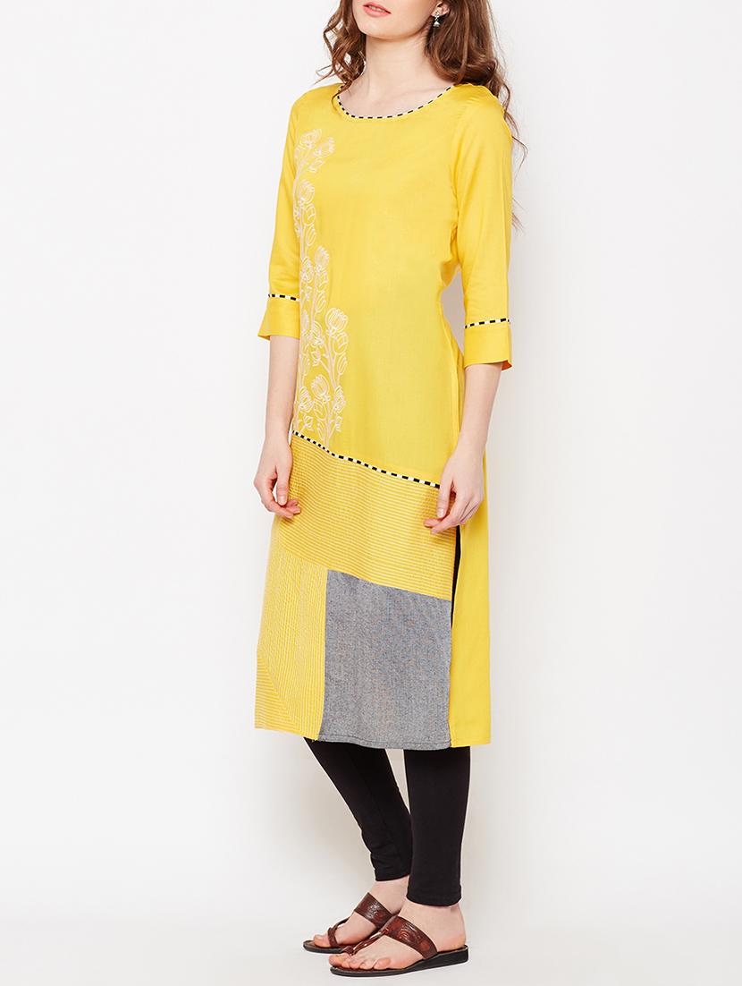 straight embroidered kurta - 15189598 - Standard Image - 1