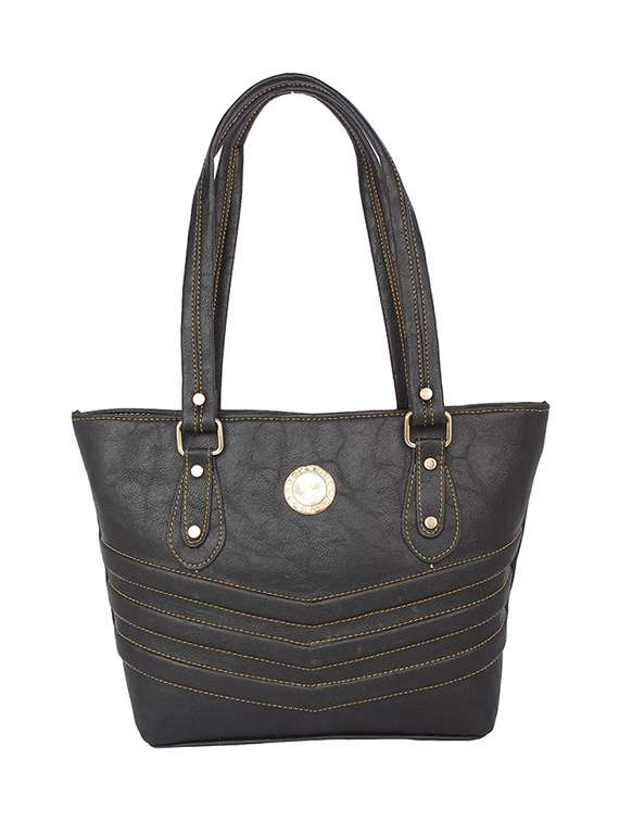 black leatherette (pu) handbag