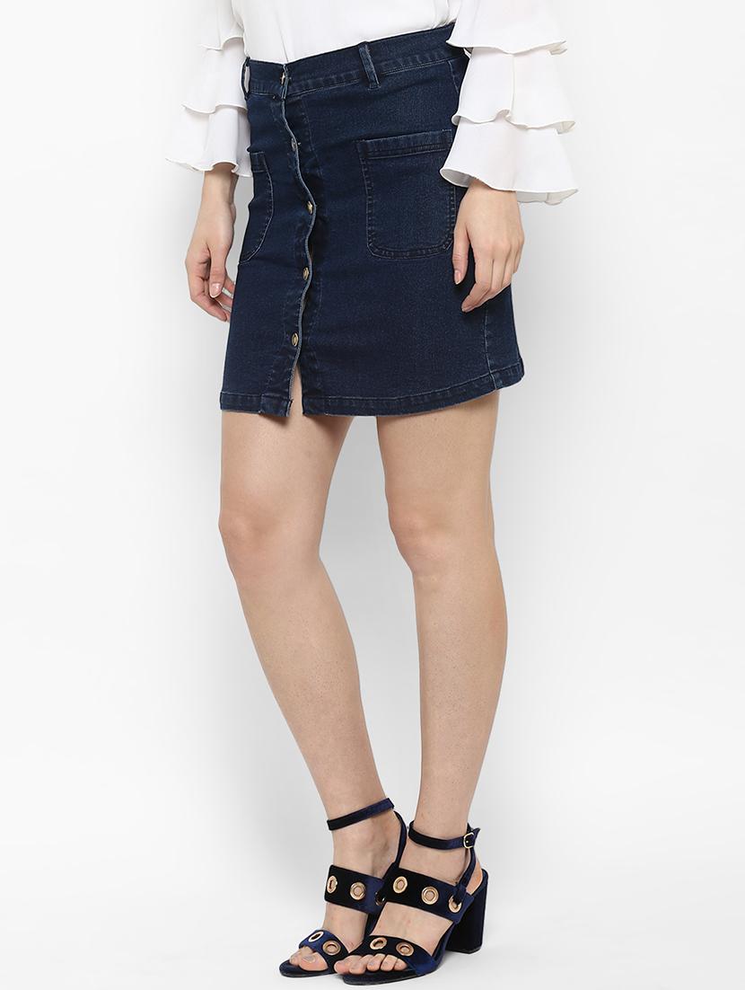 blue denim skirt - 15191778 - Standard Image - 1