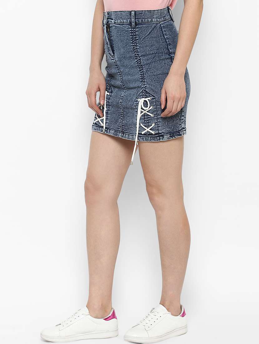 blue denim skirt - 15191780 - Standard Image - 1