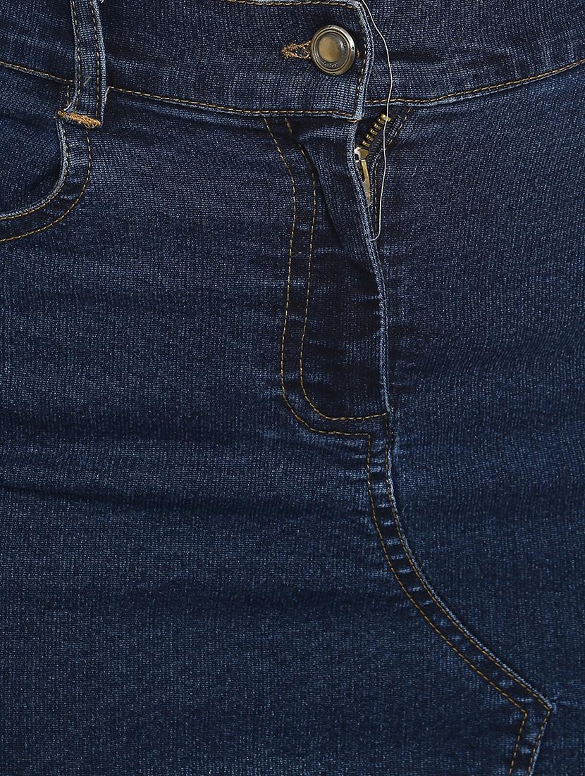blue denim frayed skirt - 15191782 - Standard Image - 4