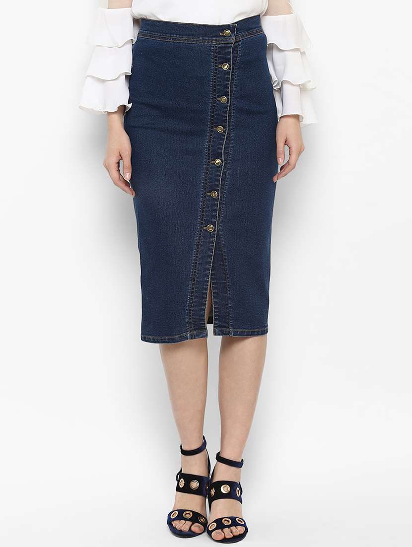 blue denim skirt