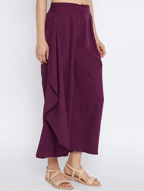 purple solid palazzo - 15194487 -  Standard Image - 1