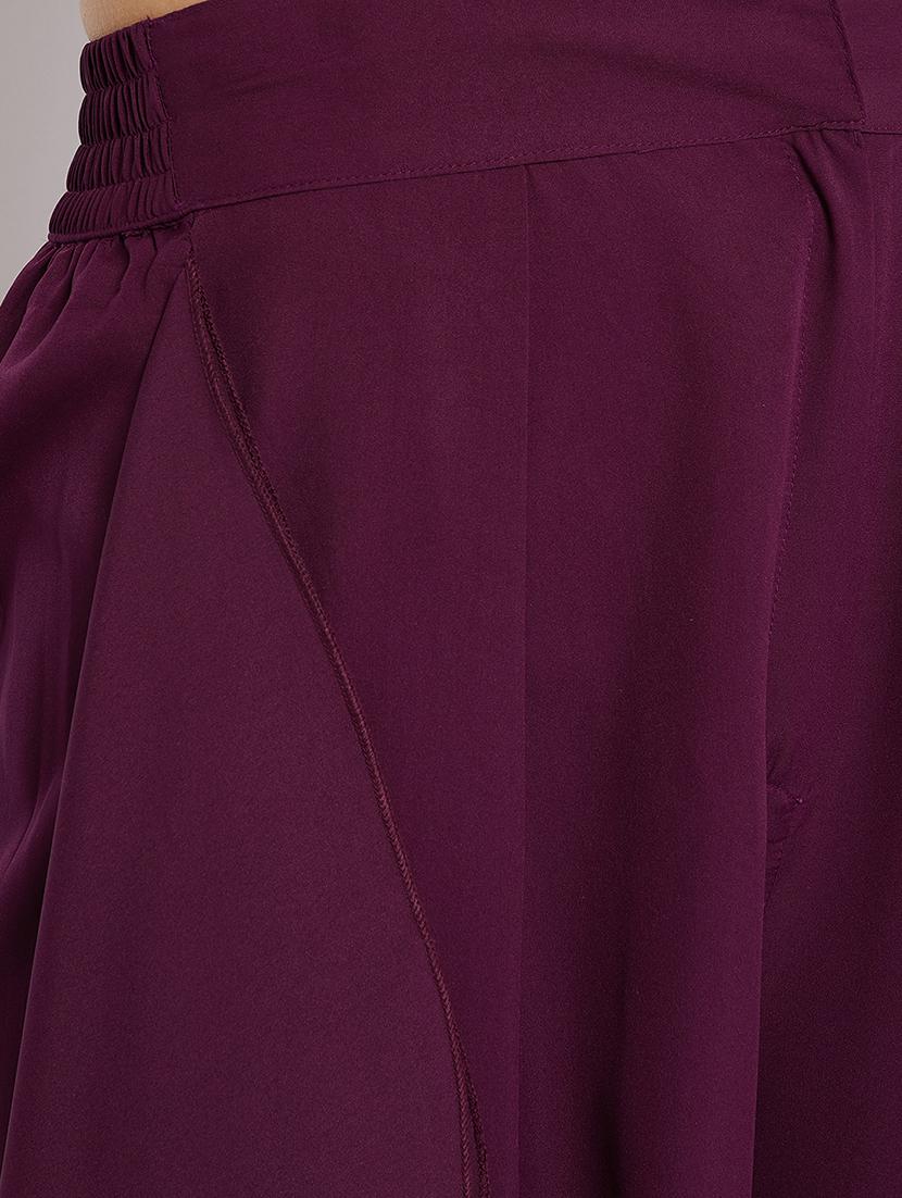 purple solid palazzo - 15194487 - Standard Image - 4