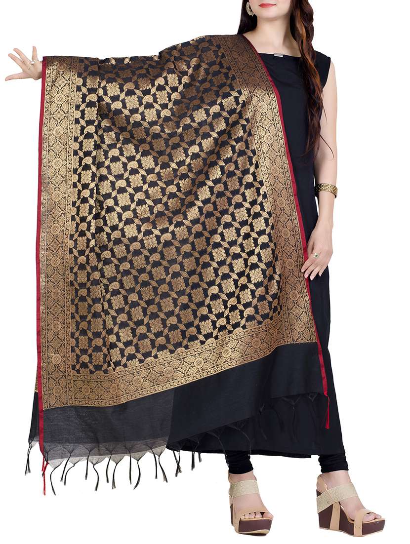 black chanderi dupatta