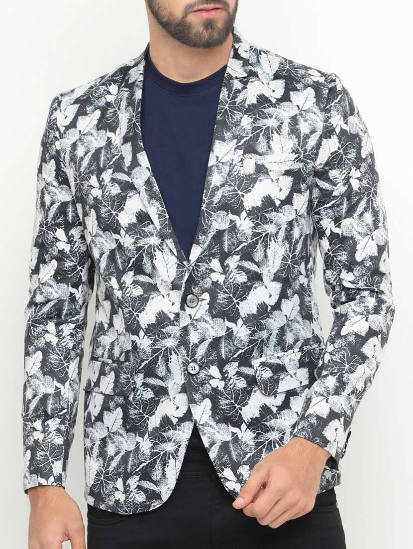 black cotton casual blazer