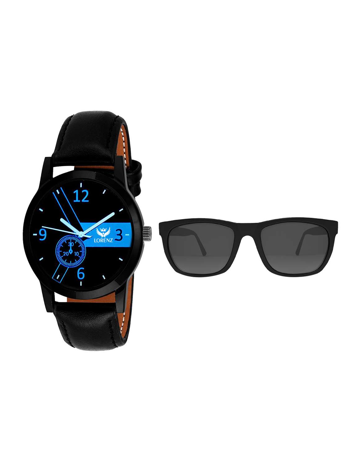 round dial analog watch & wayfarer sunglasses- cm-1014sn