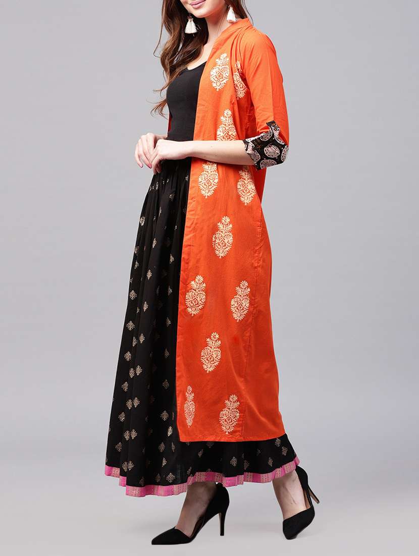 Cotton Shrug Myntra Ethnic Shrug Buy Online Orange Cotton Shrug