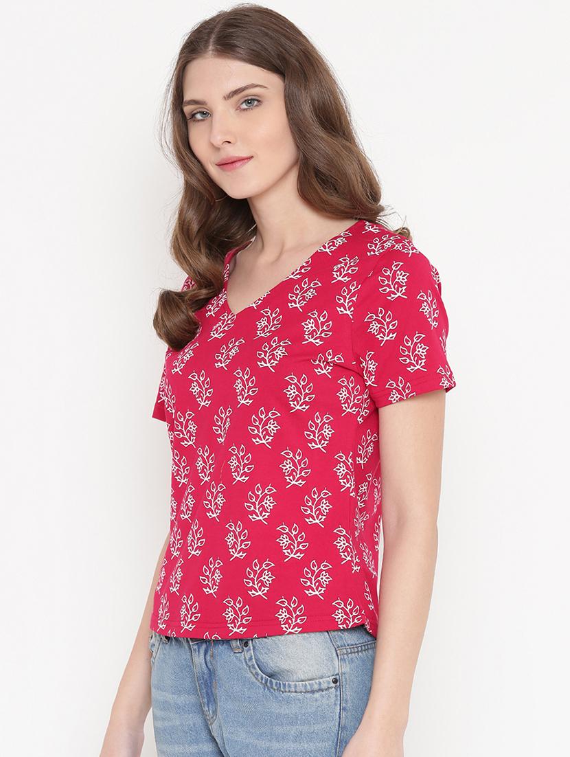 pink printed cotton top - 15198370 -  Standard Image - 1