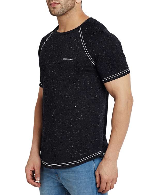 black cotton raglan t-shirt - 15200573 -  Standard Image - 1