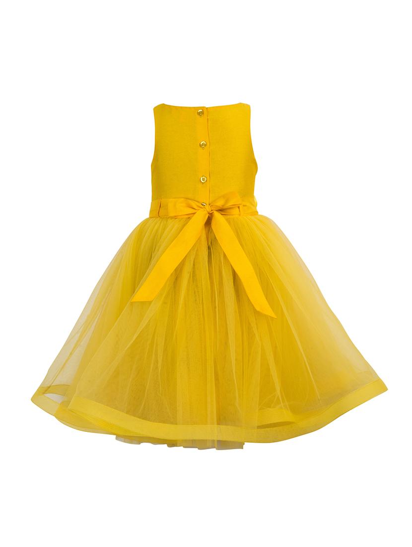 yellow net frock - 15200645 -  Standard Image - 1