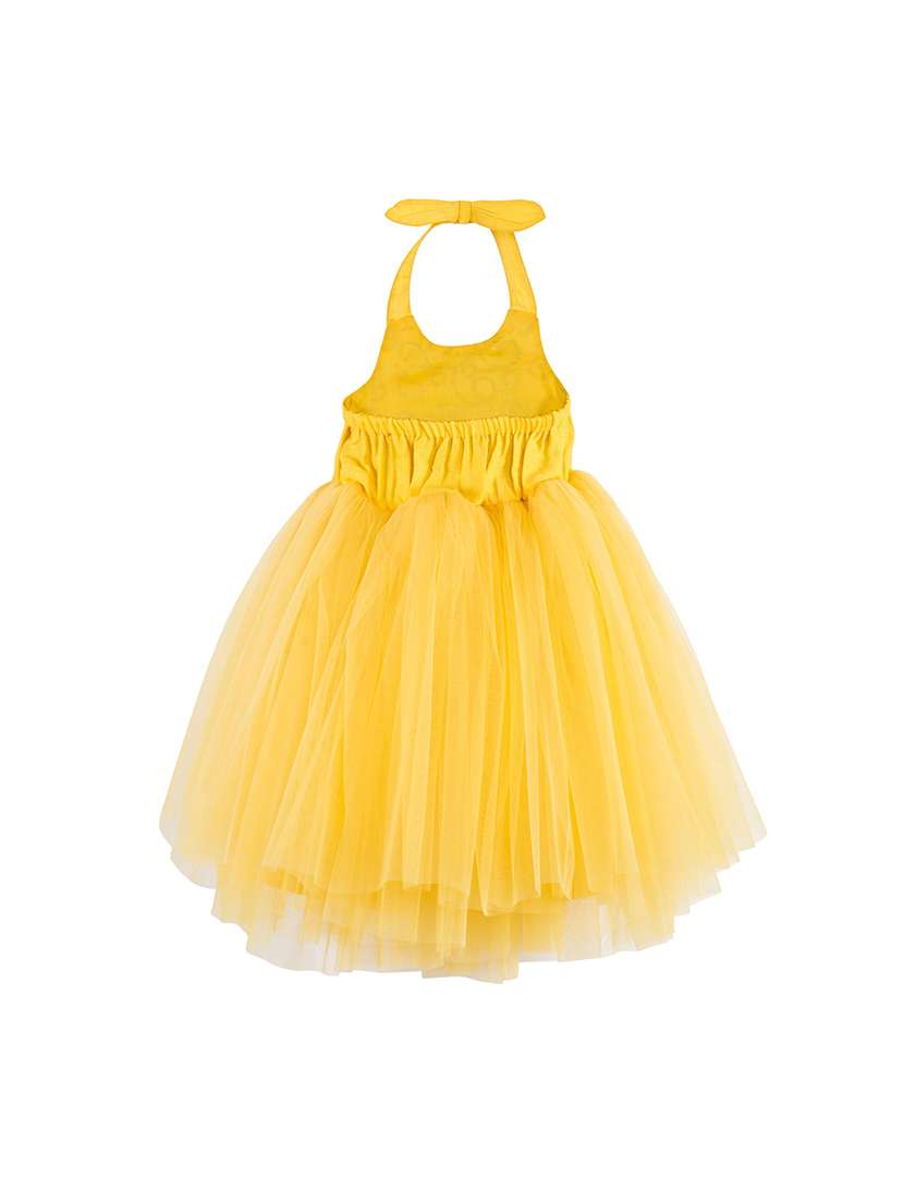 yellow net frock - 15200656 -  Standard Image - 1