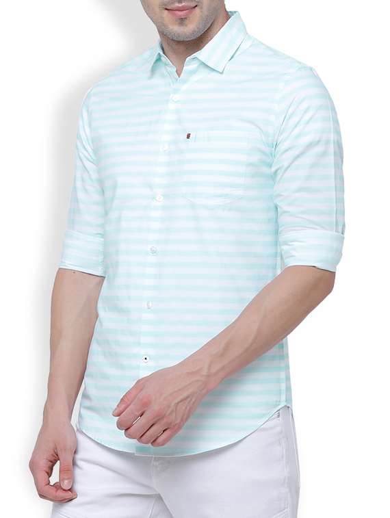 blue cotton casual shirt