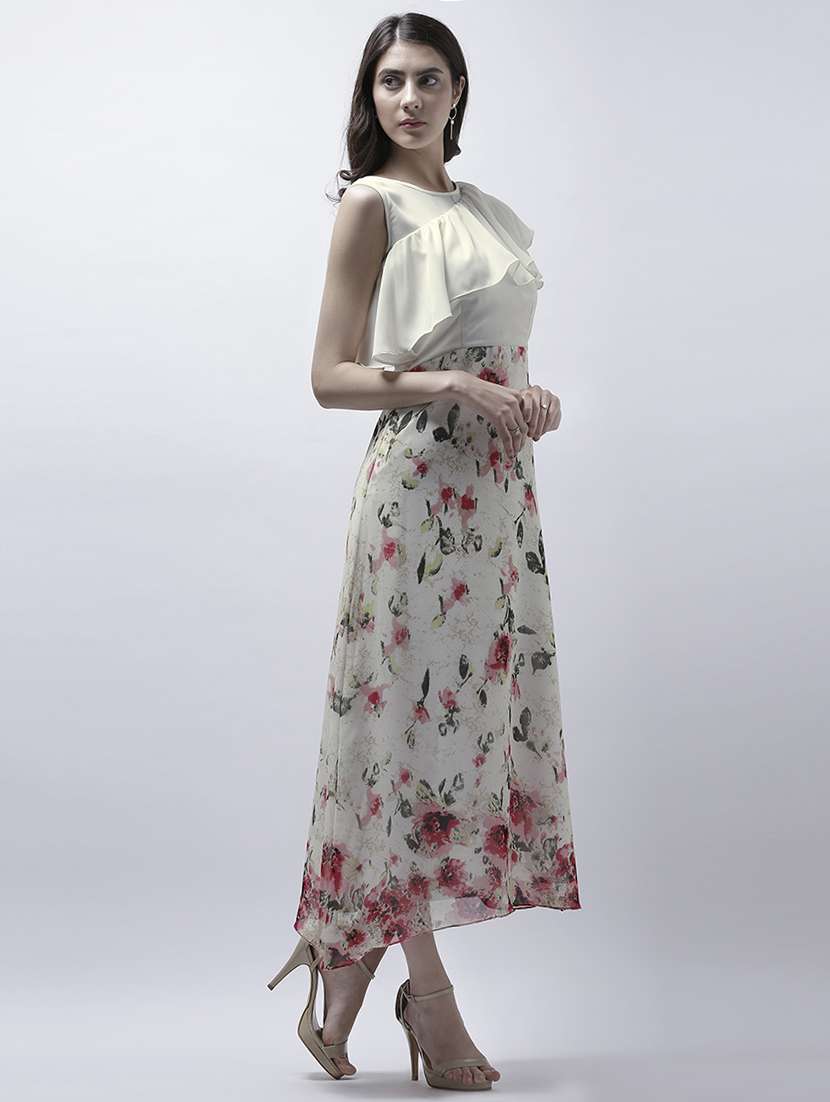 white floral ruffle dress - 15202553 -  Standard Image - 1