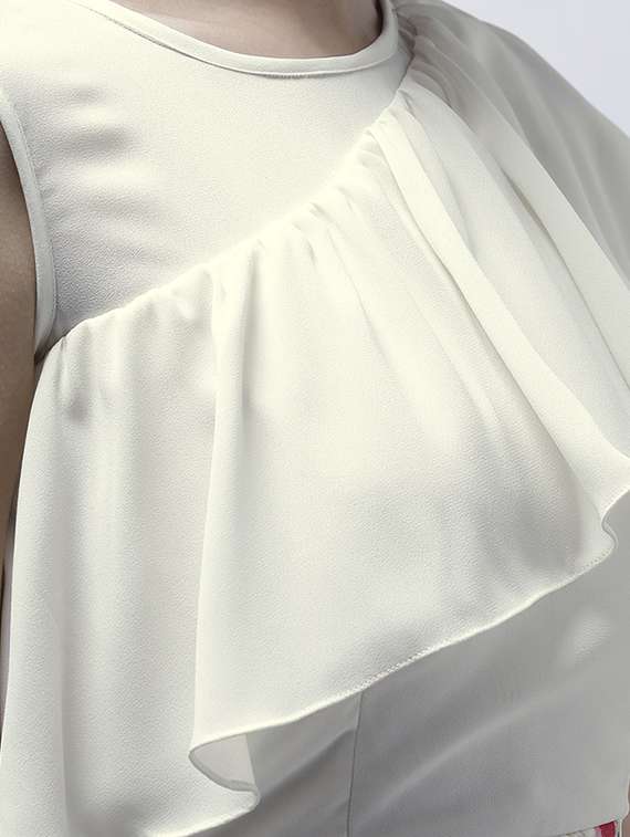 white floral ruffle dress - 15202553 -  Standard Image - 4