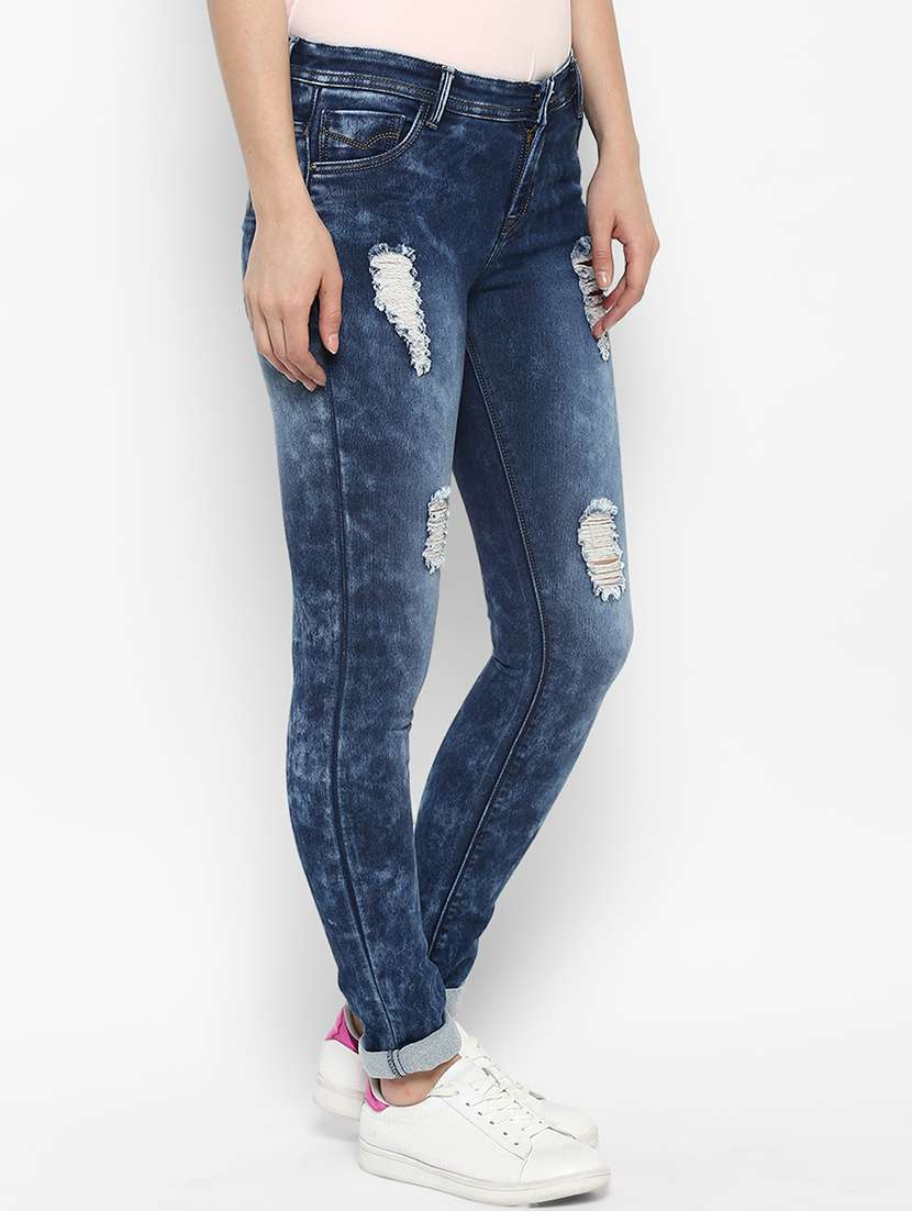 women's distress slim fit jeans - 15205763 -  Standard Image - 1