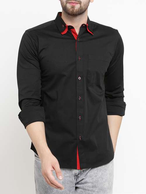 mens solid casual shirt - 15206157 - Standard Image - 0