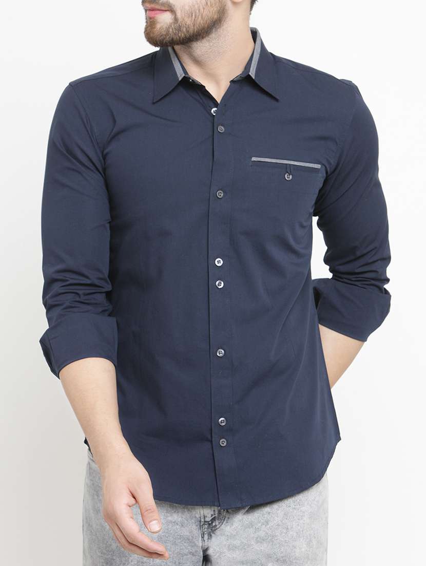 mens solid casual shirt