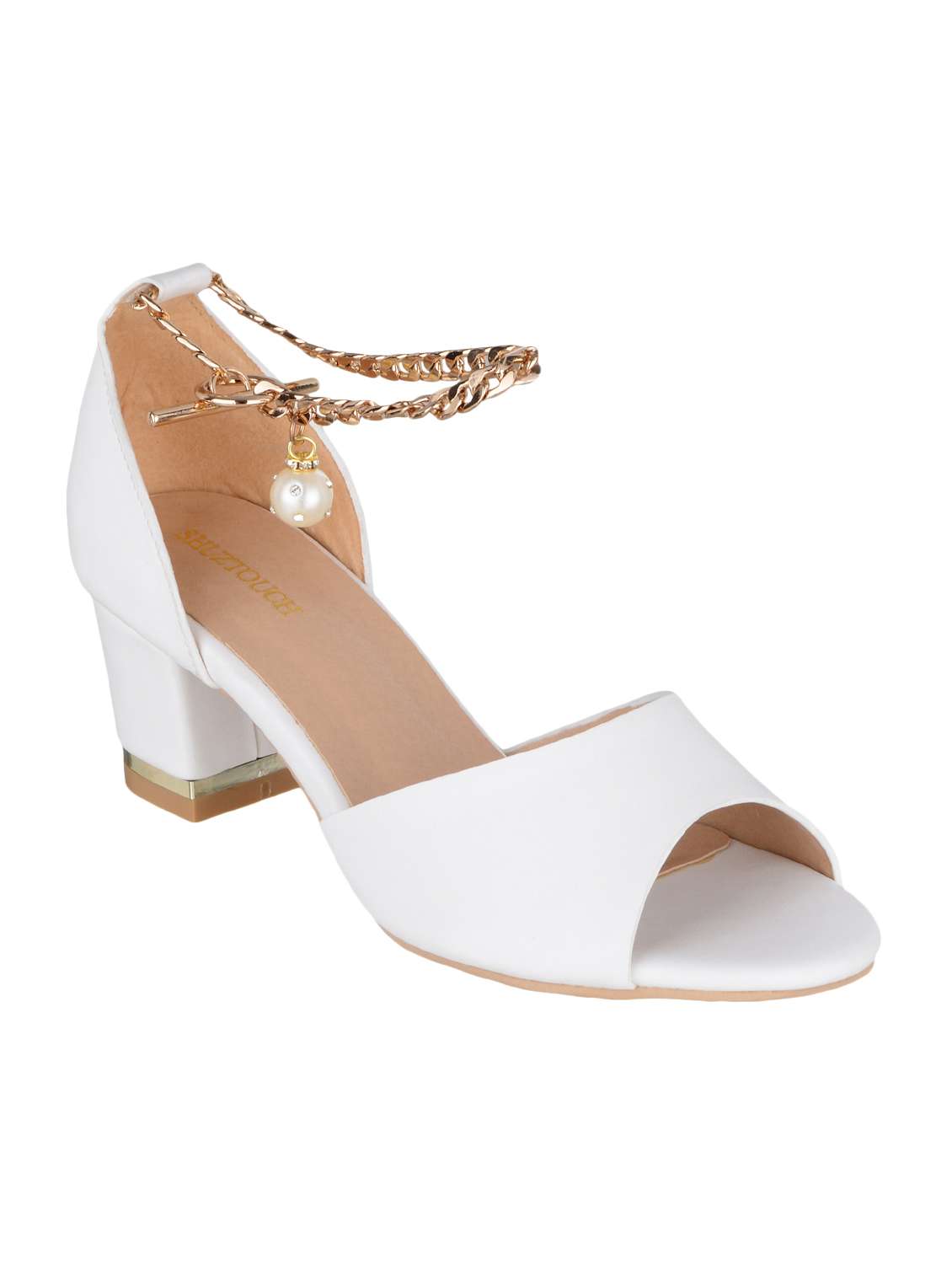 white ankle strap  sandal