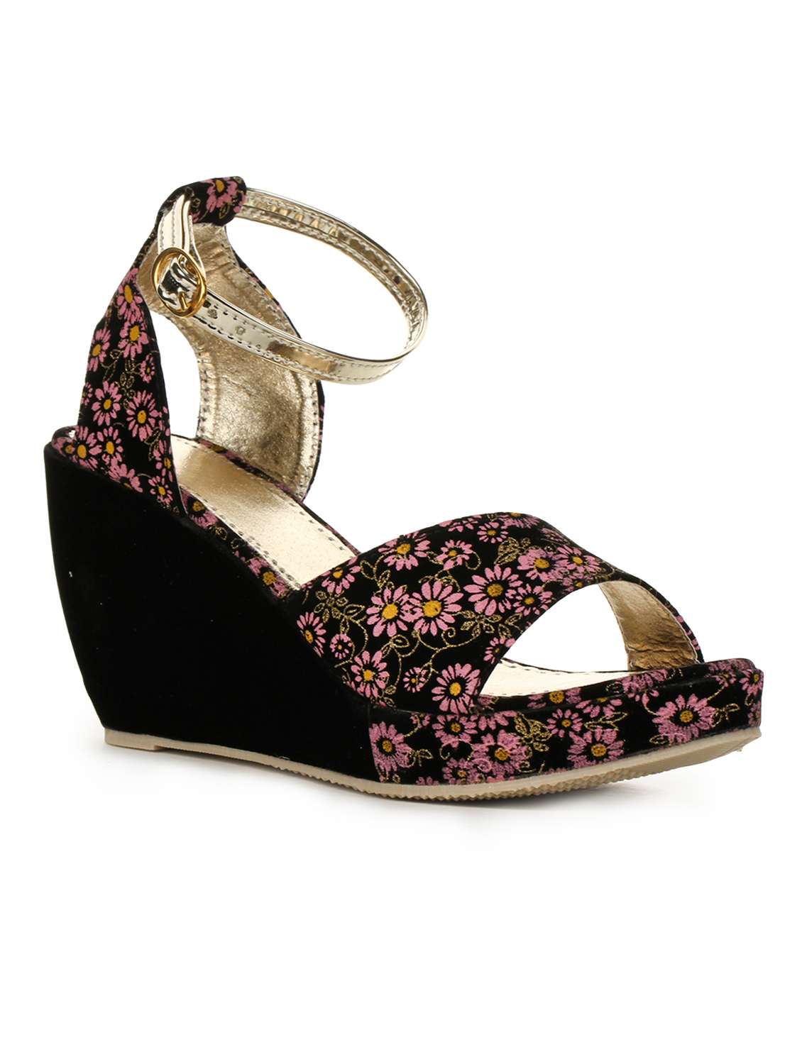 pink ankle strap wedge