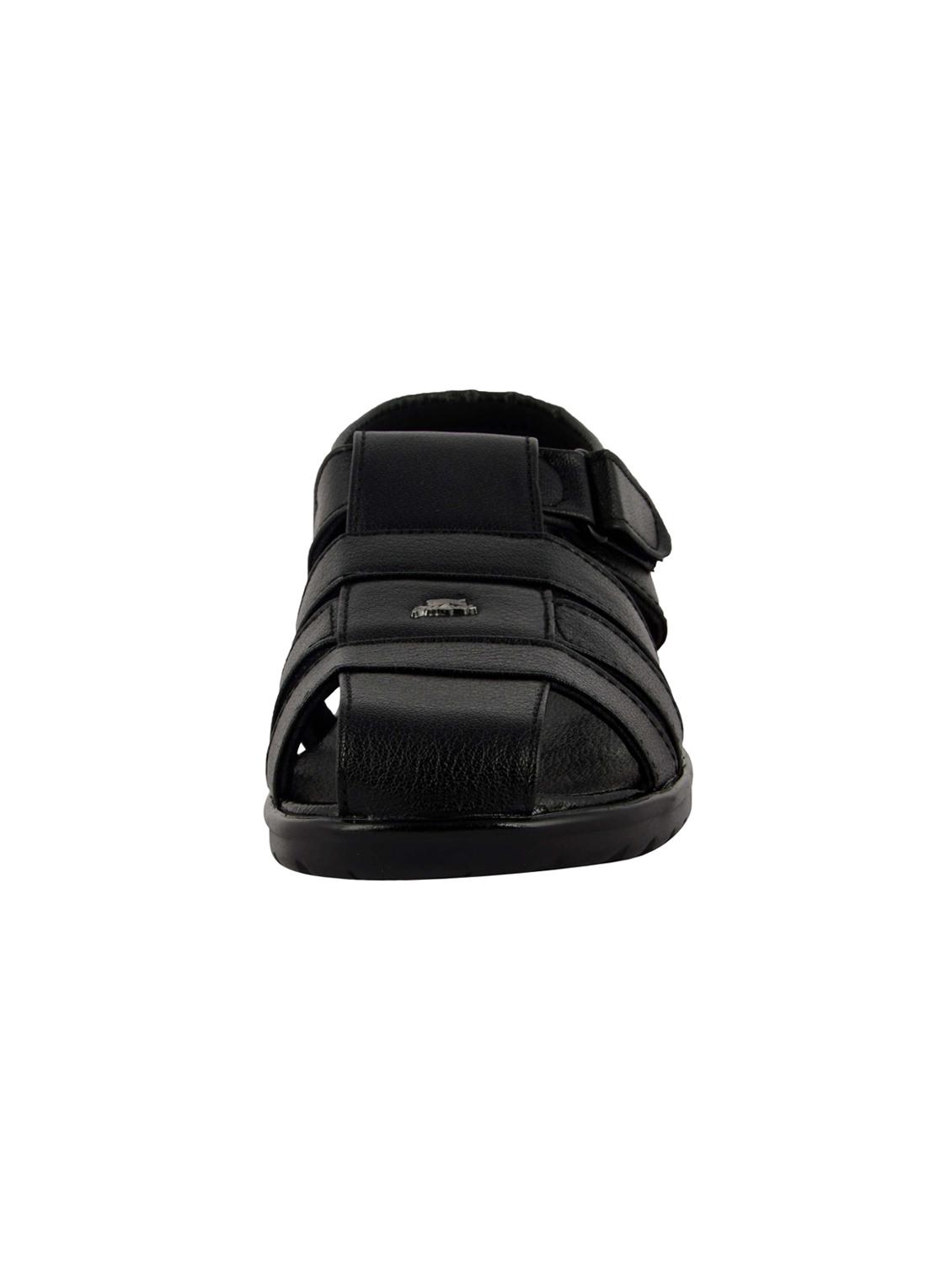 black leatherette back strap sandal - 15211940 - Standard Image - 1