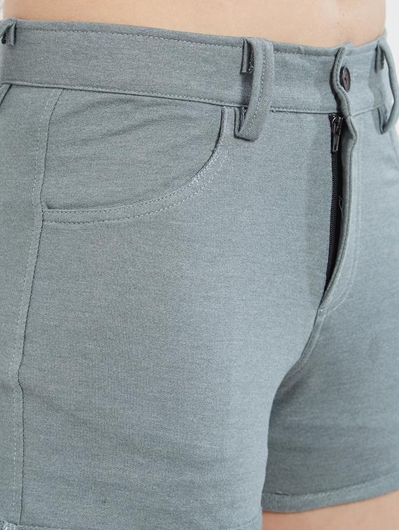 grey cotton shorts - 15213062 - Standard Image - 4