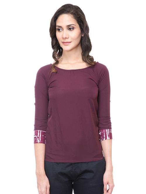 women's straight round neck top - 15213999 -  Standard Image - 0