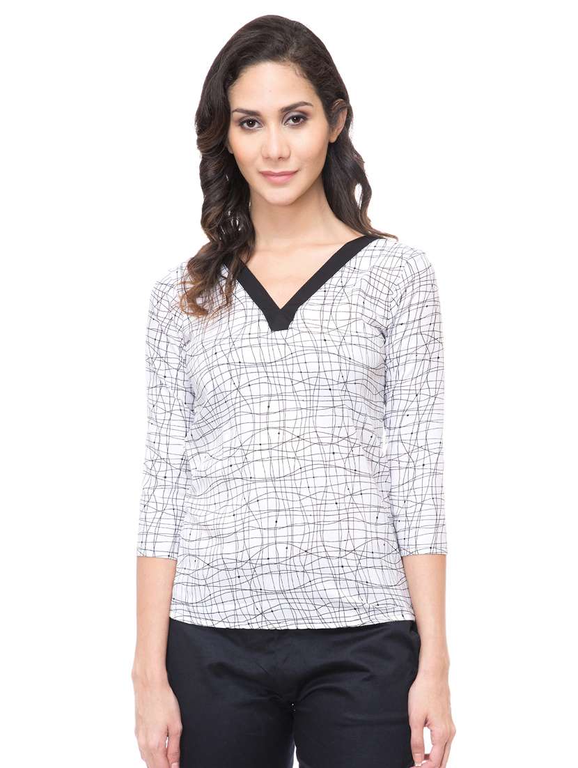 women's straight v neck top - 15214004 - Zoom Image - 0