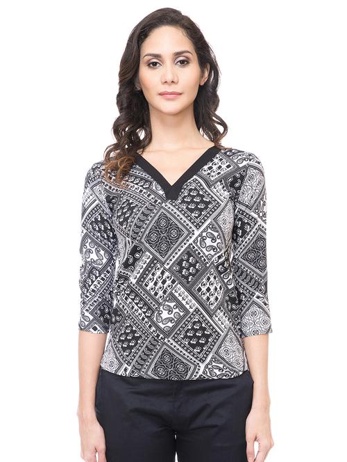 women's straight v neck top - 15214005 - Standard Image - 0