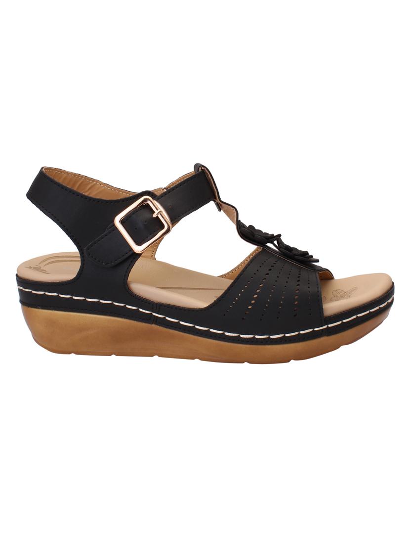 black ankle strap  wedge - 15216295 -  Standard Image - 1