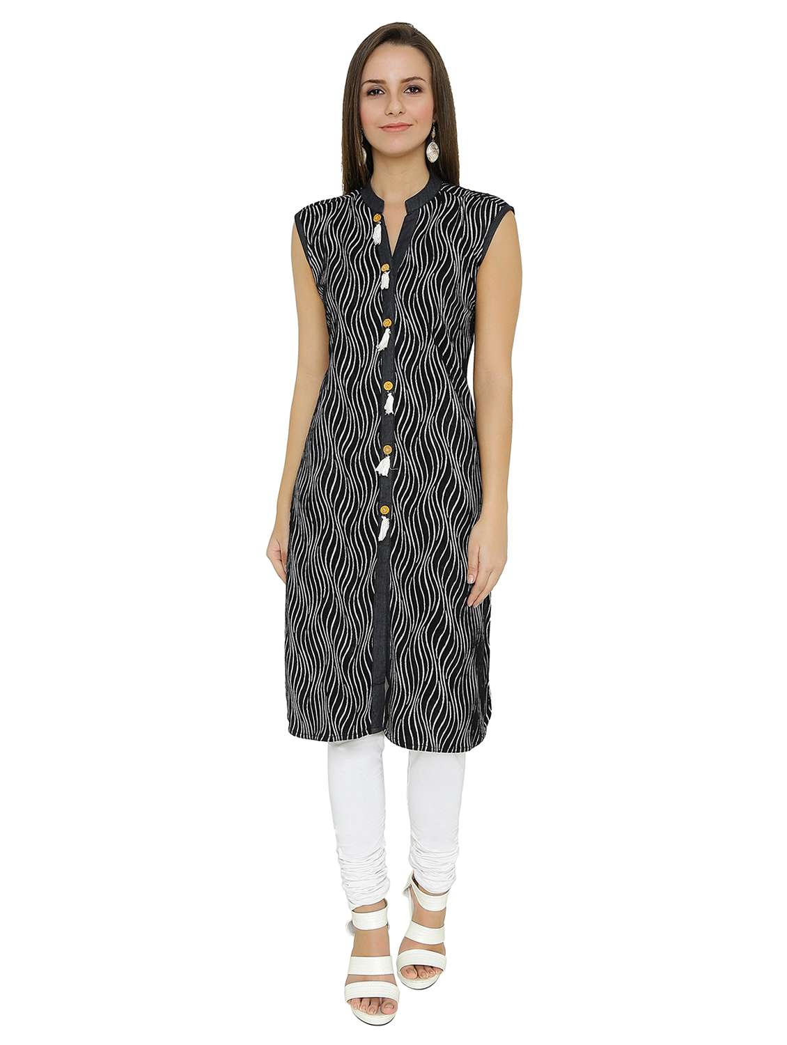 black denim aline kurta