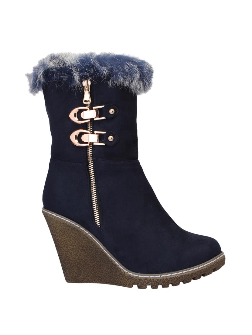 navy suede ankle boot - 15216415 -  Standard Image - 1