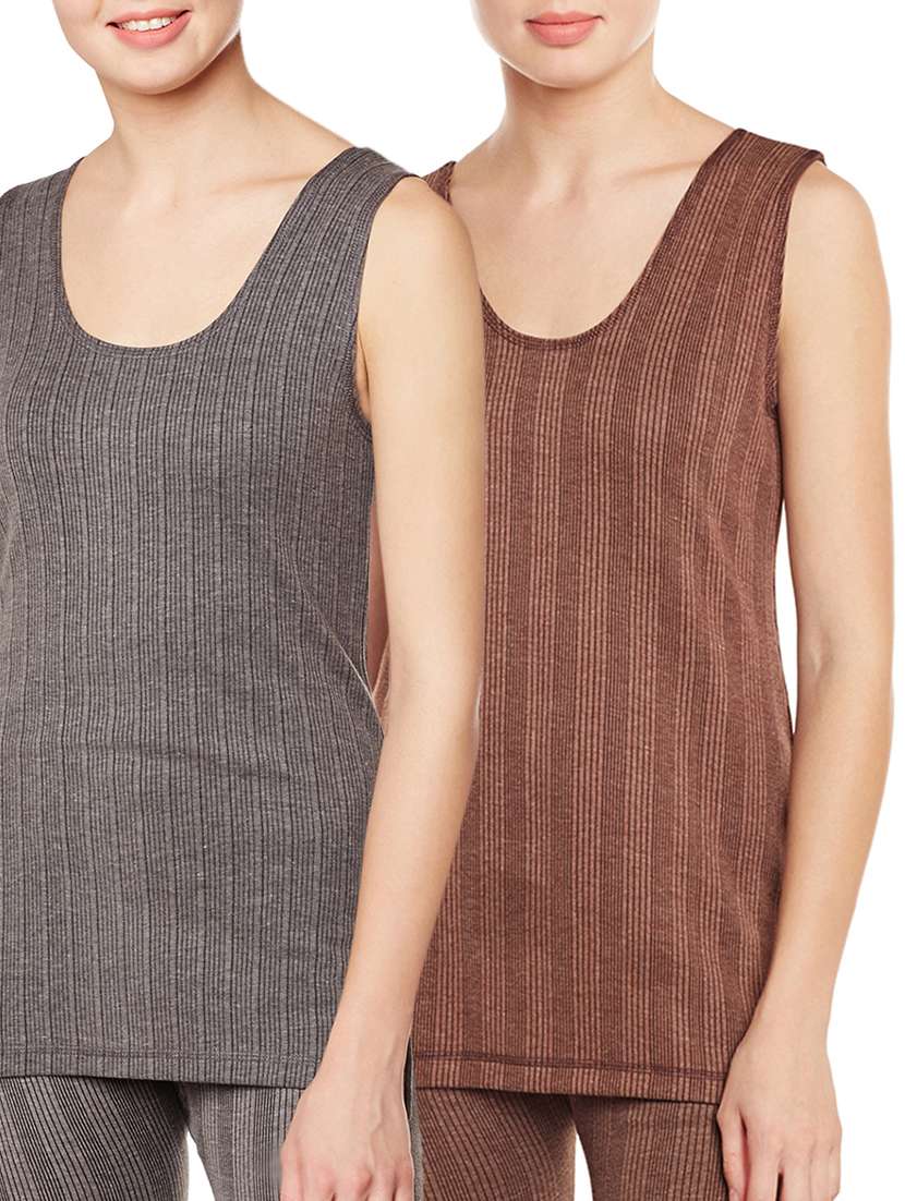 set of 2 multicolored cotton thermal tops