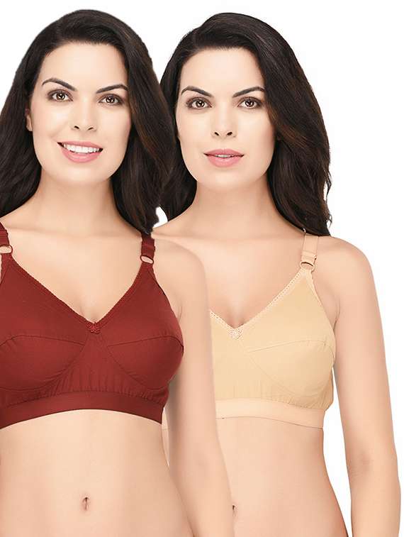 set of 2 floral patch bra 