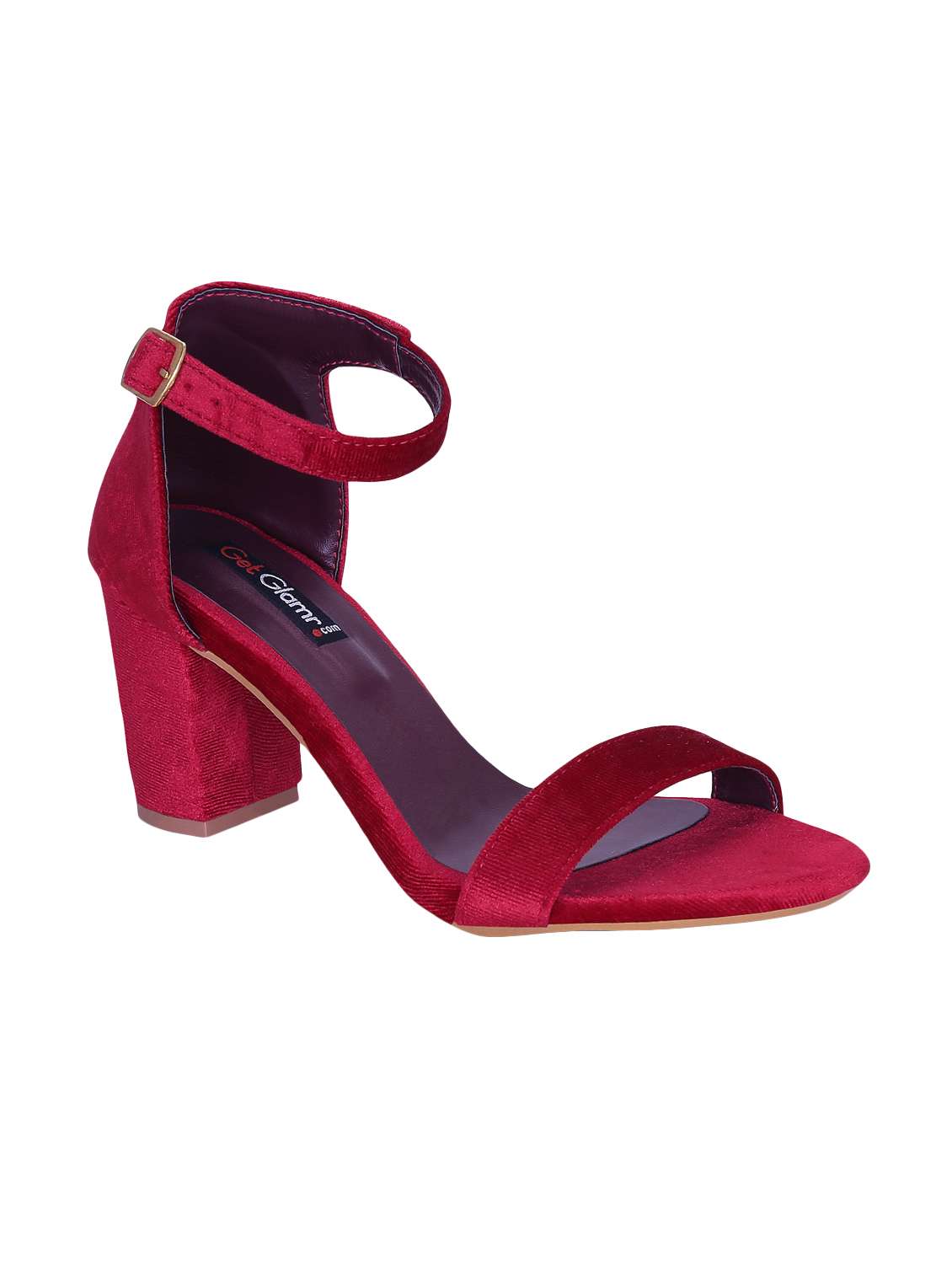 maroon ankle strap sandal