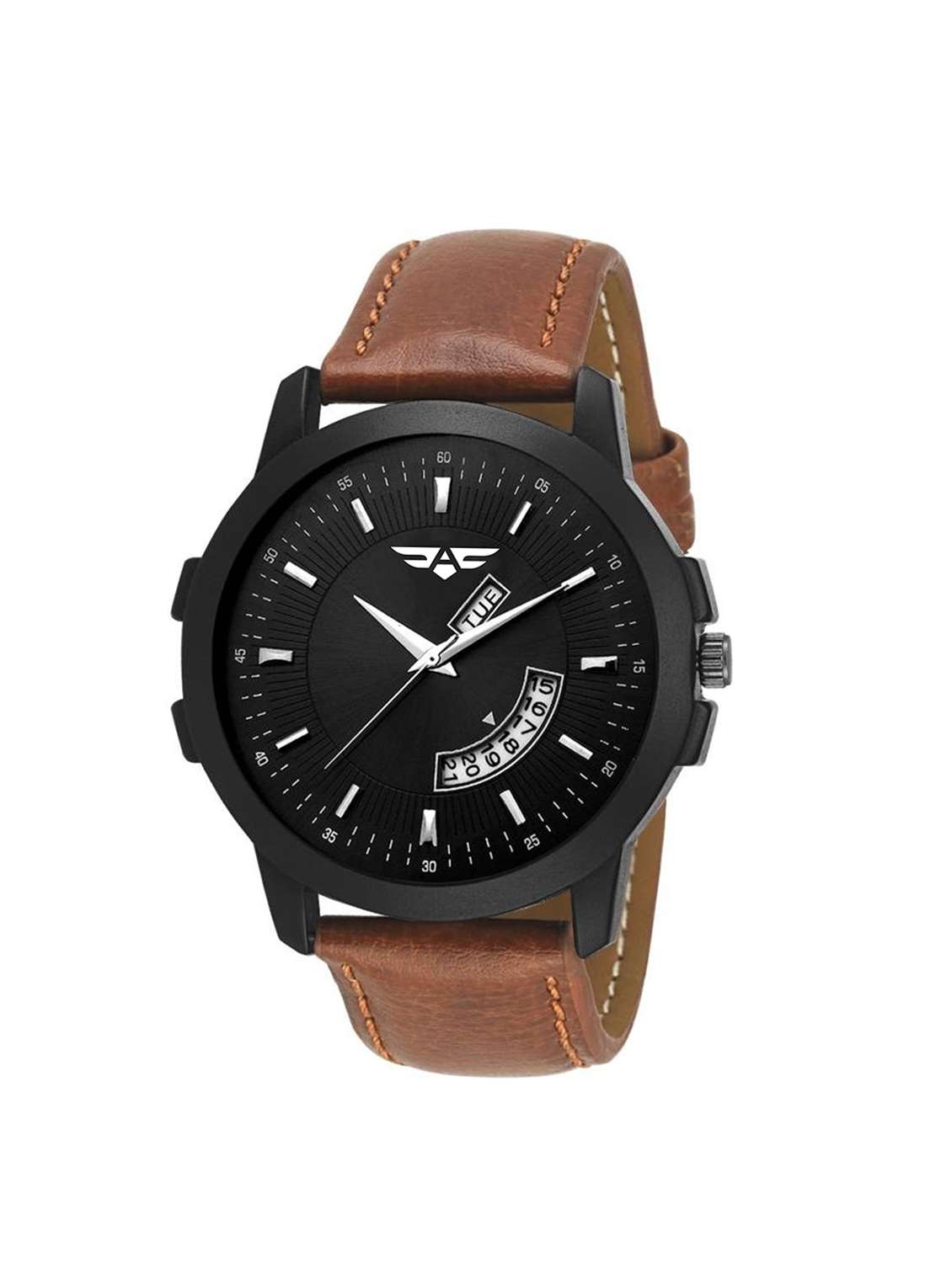 asgard day n date feature black dial watch for men, boys-166-zs