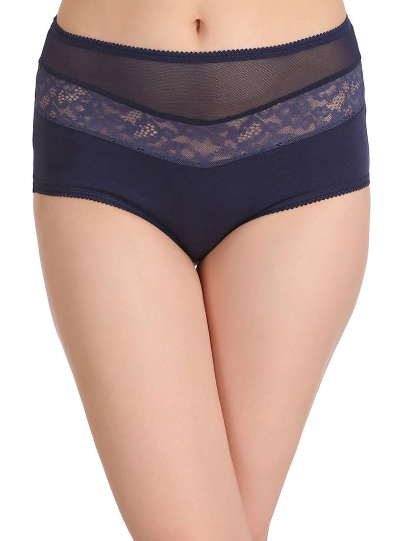 dark blue solid hipster panty