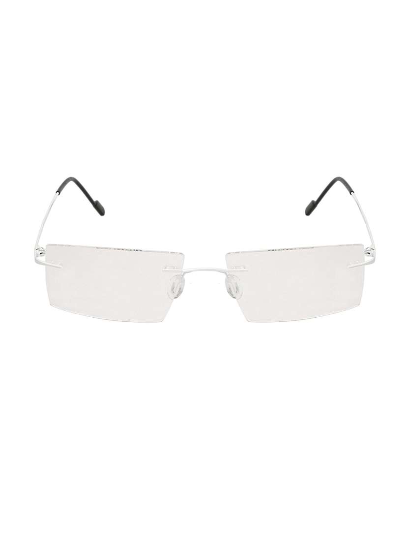 royal son rimless rectangular spectacle frame for women (rs02110er|50|transparent lens)