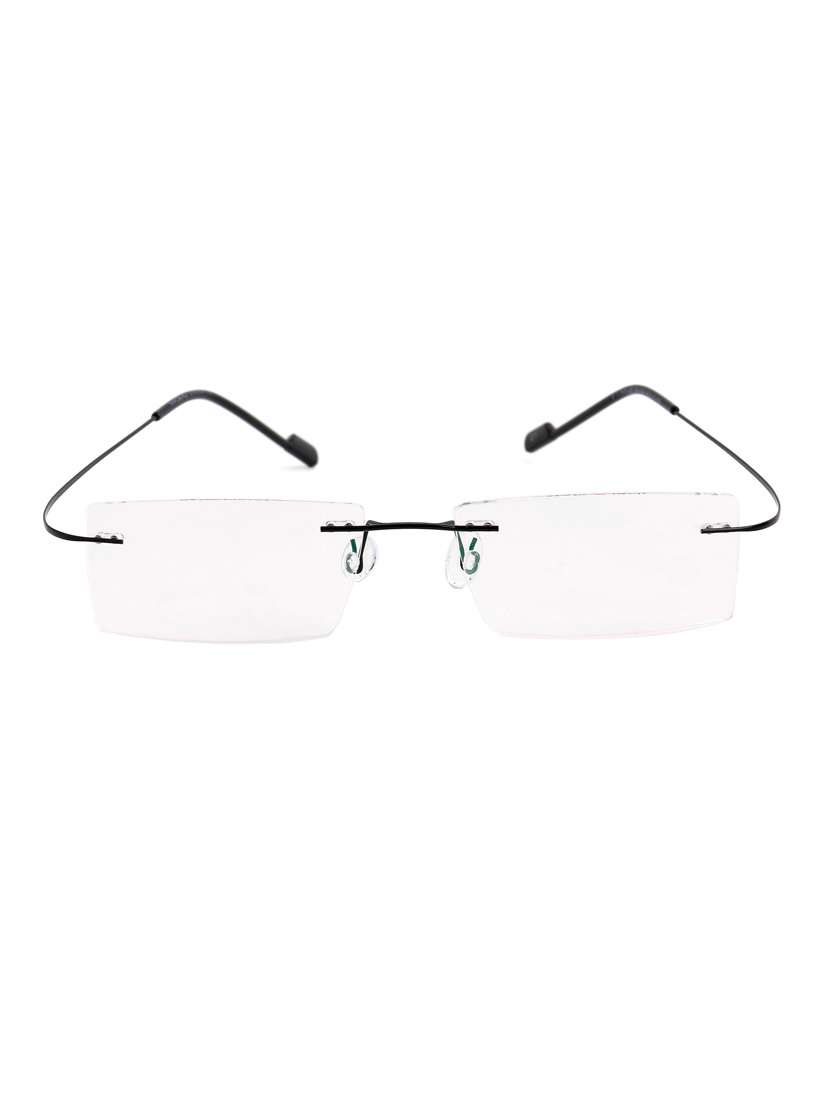 royal son rimless rectangular spectacle frame for women (rs04900er|50|transparent lens)