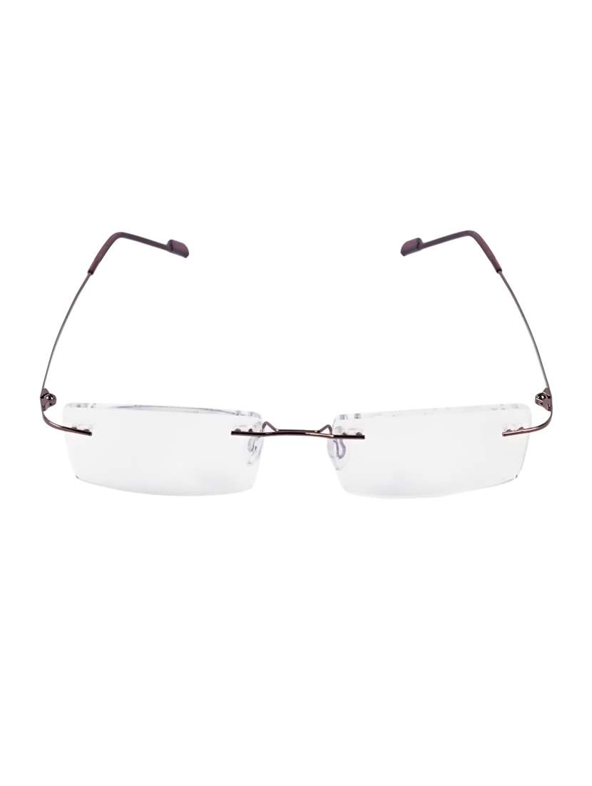 royal son rimless rectangular spectacle frame for women (what0820|50|transparent lens)
