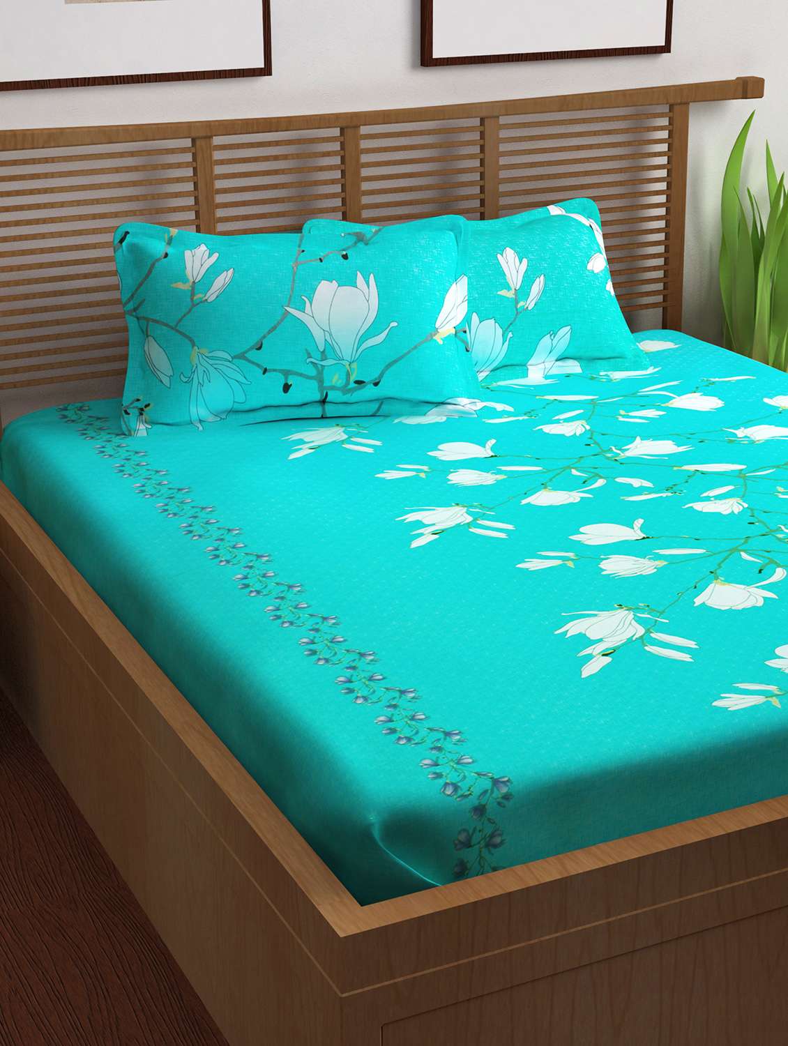 100% cotton double bedsheet with 2 pillow covers