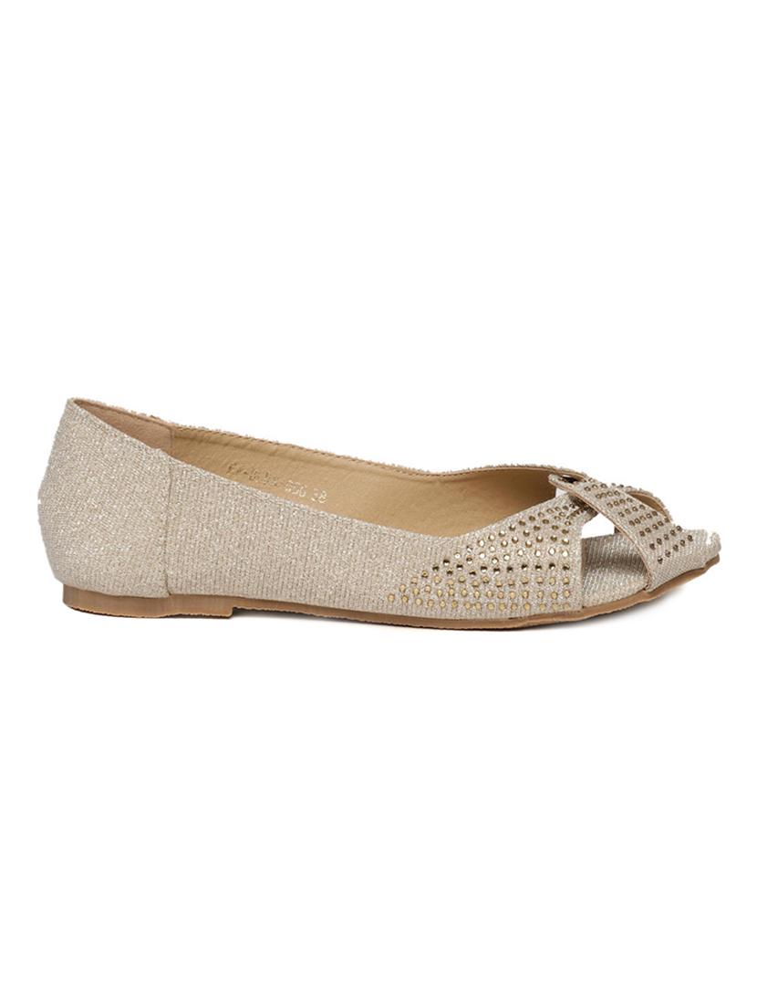 gold slip on ballerina - 15224601 -  Standard Image - 1