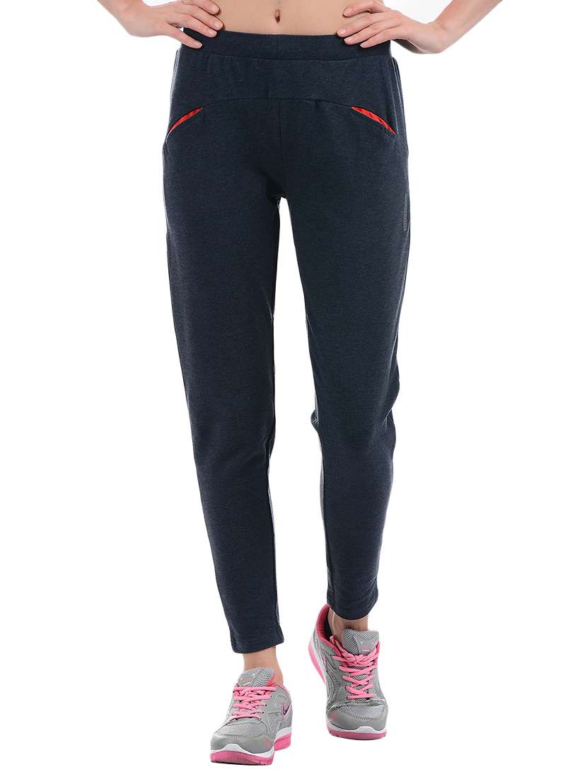 grey solid sports track pants