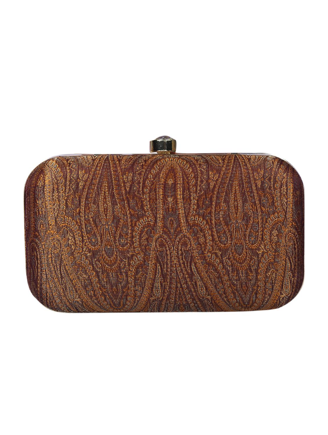 brown metal box clutch - 15226847 -  Standard Image - 1