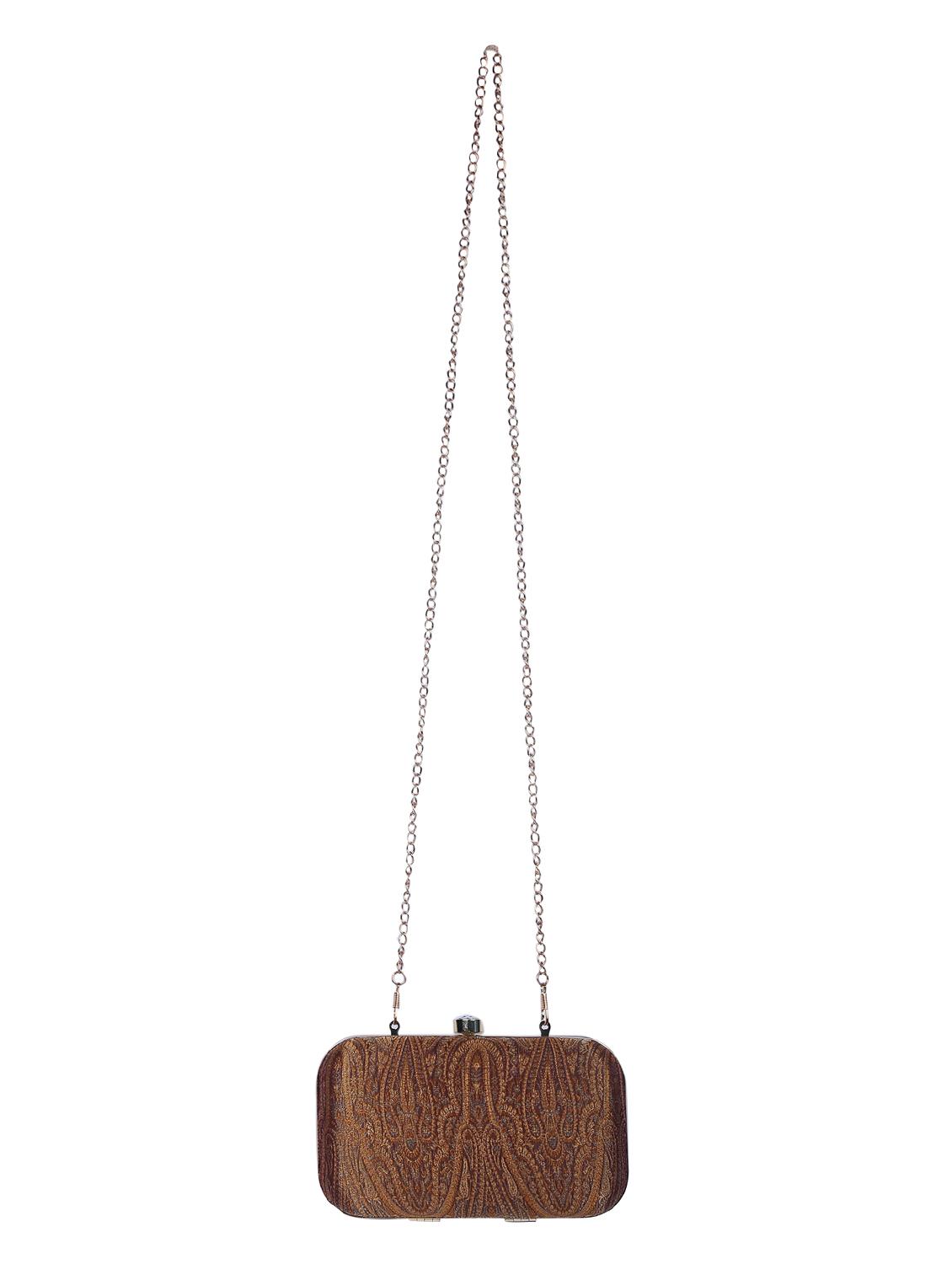 brown metal box clutch - 15226847 - Standard Image - 4