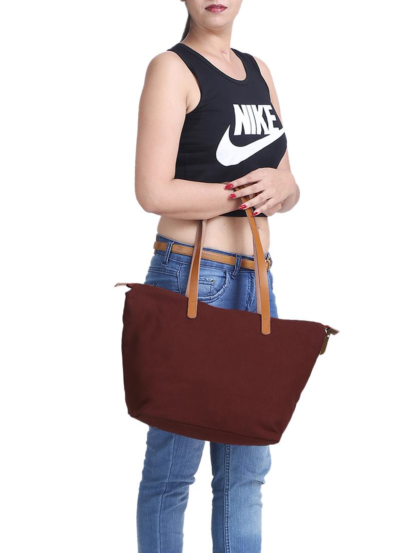 maroon canvas handbag - 15226863 - Standard Image - 4