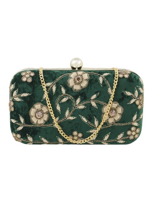 green suede box clutch - 15227363 - Standard Image - 0